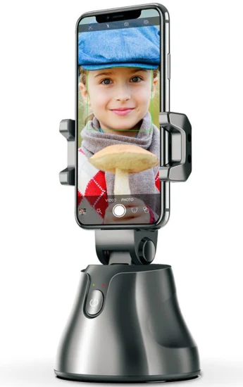 Fotocamera per il tracciamento automatico degli oggetti del viso Rotazione a 360° Supporto per treppiede Smart Selfie Stick Supporto per telefono con ripresa intelligente