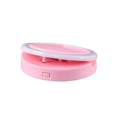 Brightenlux Colore rosa 36 LED Beauty Portable 2 * AAA Batteria a secco Studio fotografico Mini Sefilering Light, Lampada ad anello fotografica per trucco per streaming live