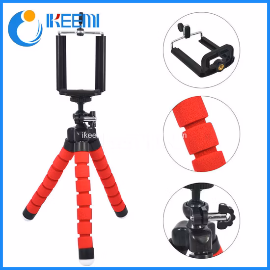 Staffa per fotocamera del telefono Mini supporto per telefono portatile per selfie con polpo e tiro pigro